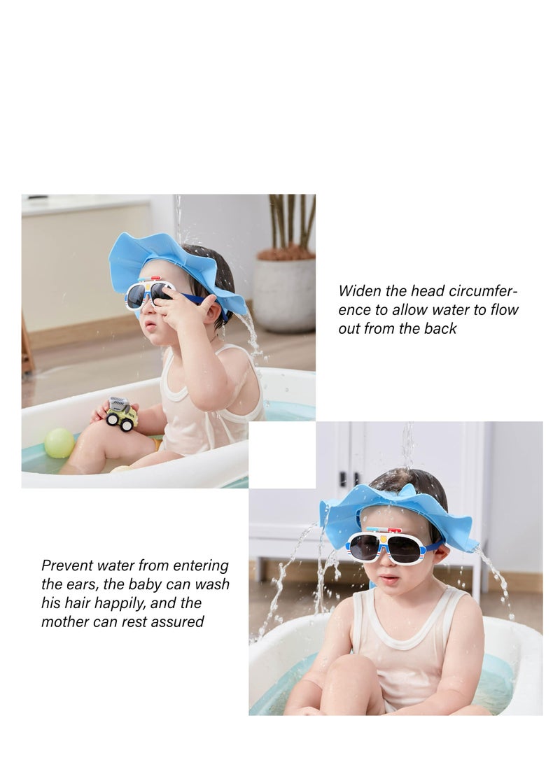 Baby Shower Cap, soft and adjustable Baby Hair Washing Shield, protects eyes and ears when washing hair, suitable for babies, toddlers, and children. Baby Shower Cap Shield