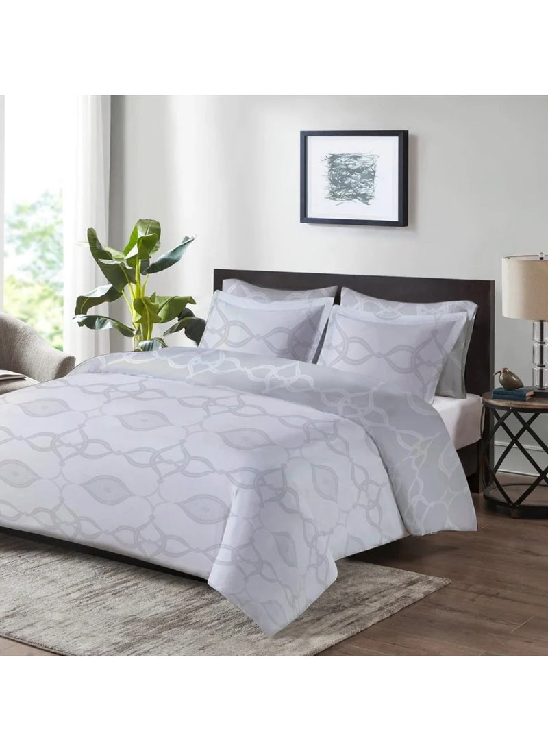 VARESSA LANE JACQUARD KING DUVET COVER SET (4 pcs)