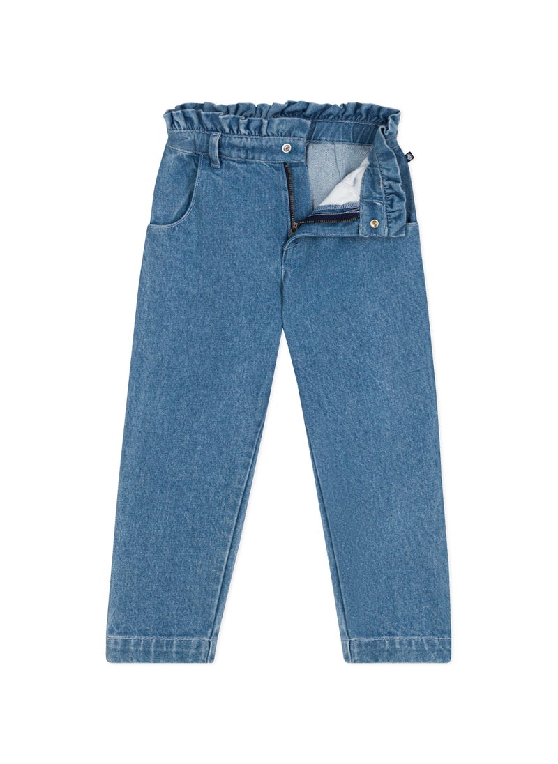 Girls' straight denim trousers