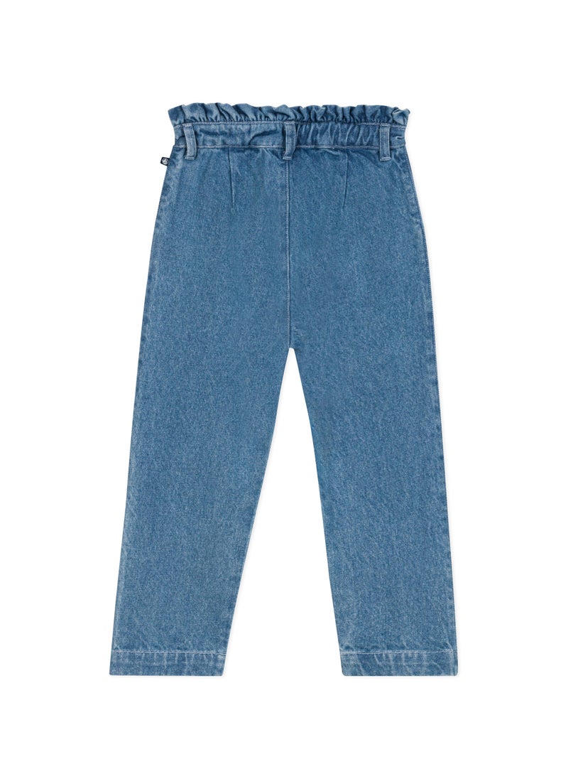 Girls' straight denim trousers