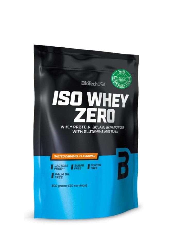 Iso Whey Zero Gluten, Sugar Free Lactose Reduced Premium Whey Protein Isolate, 500 Gm, Salted Caramel