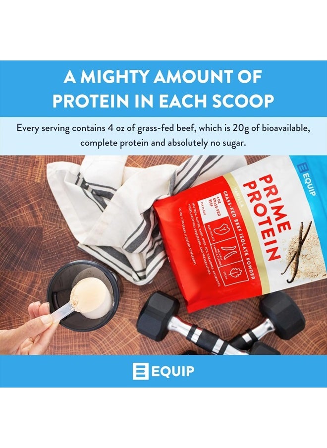 Foods Prime Protein Powder | Clean, Grass Fed Beef Protein Isolate | Carnivore Protein Powder | Paleo, Keto Friendly | Gluten, Dairy Free | Helps Build & Repair Tissue | 30 Servings, Vanilla