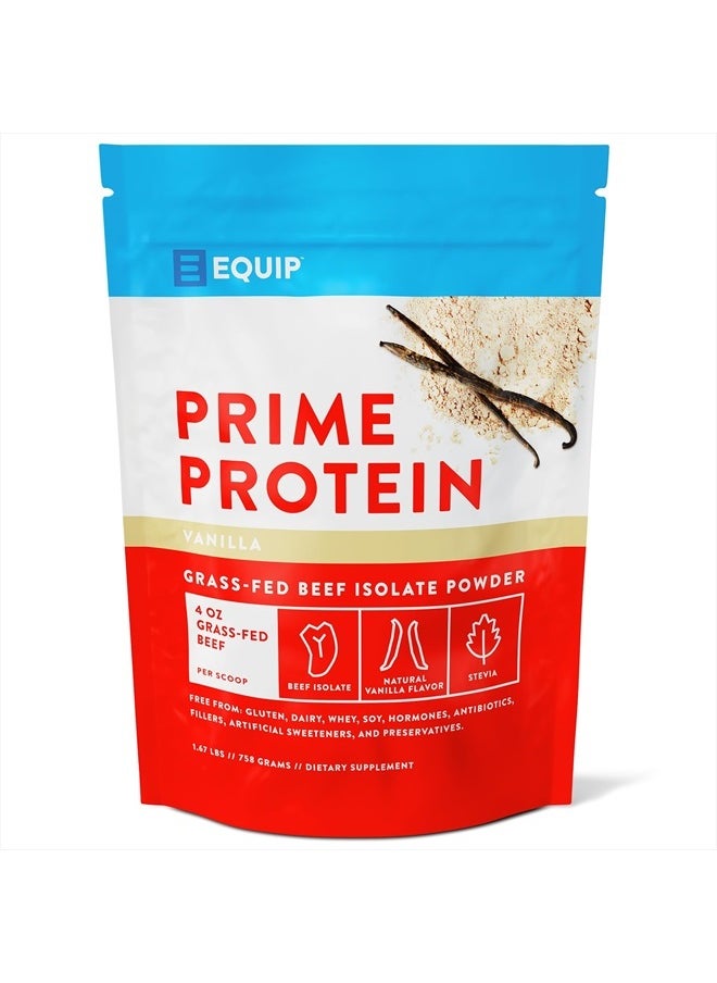 Foods Prime Protein Powder | Clean, Grass Fed Beef Protein Isolate | Carnivore Protein Powder | Paleo, Keto Friendly | Gluten, Dairy Free | Helps Build & Repair Tissue | 30 Servings, Vanilla