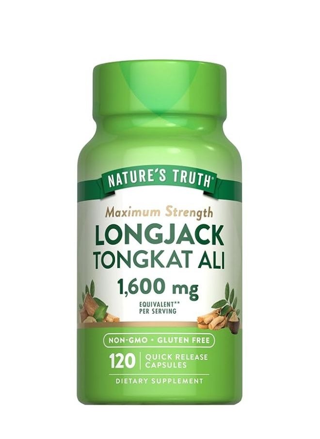 Longjack Tongkat Ali 1600Mg 120 Capsules Max Strength Formula