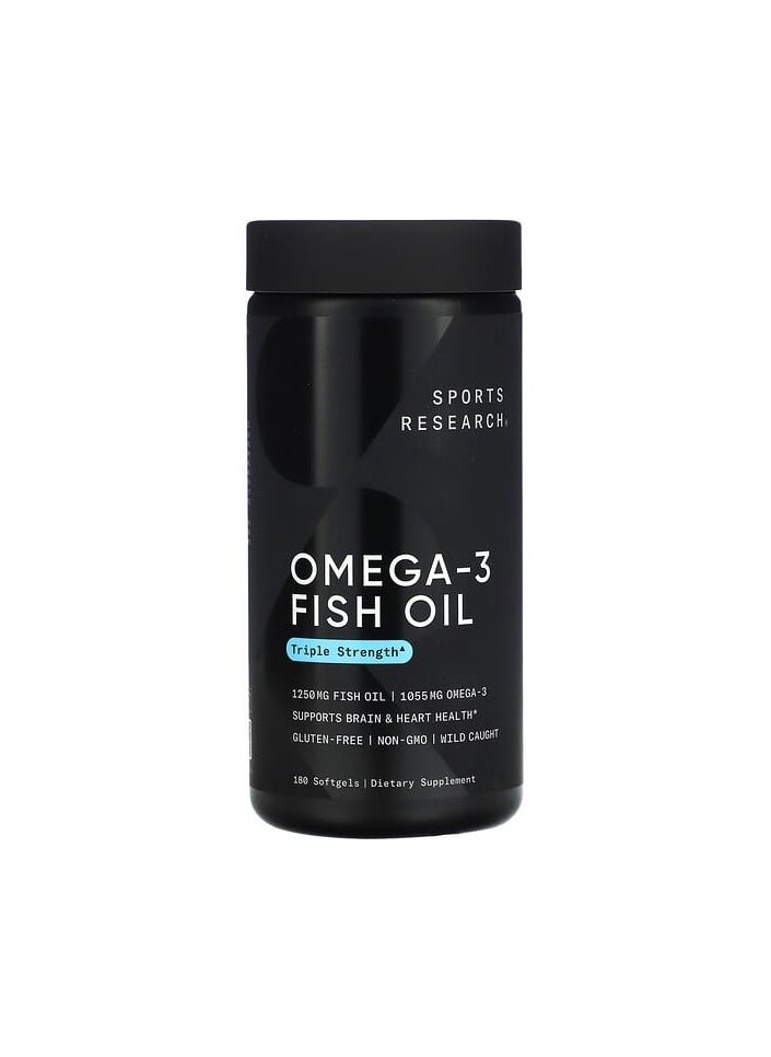 Omega-3 Fish Oil, Triple Strength, 180 Softgels