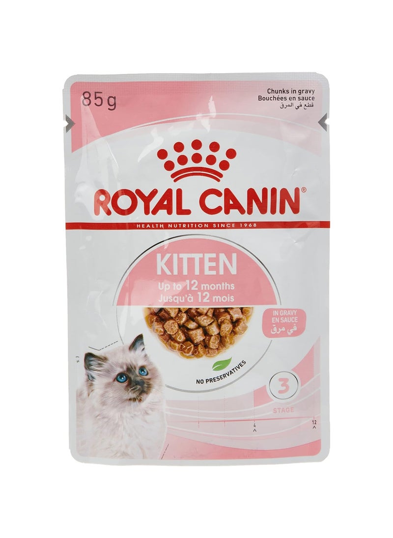 Royal Canin FHN Feline Health Nutrition Kitten Gravy 12x 85gm Cat Wet Food Pouches