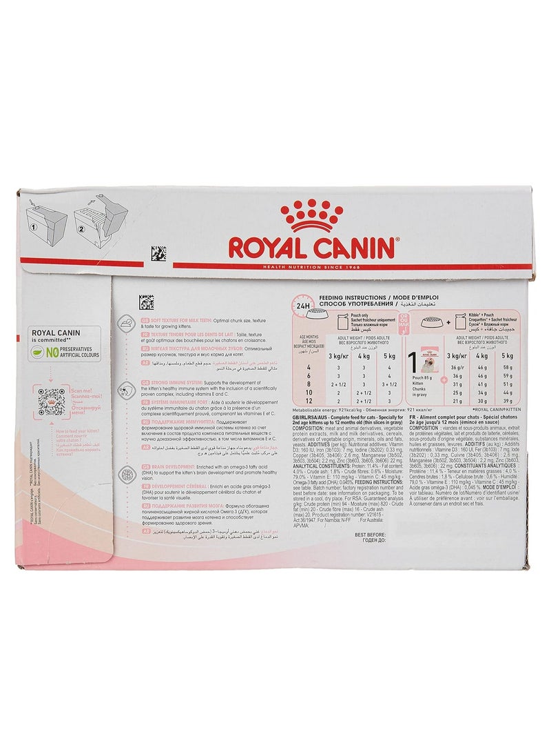 Royal Canin FHN Feline Health Nutrition Kitten Gravy 12x 85gm Cat Wet Food Pouches