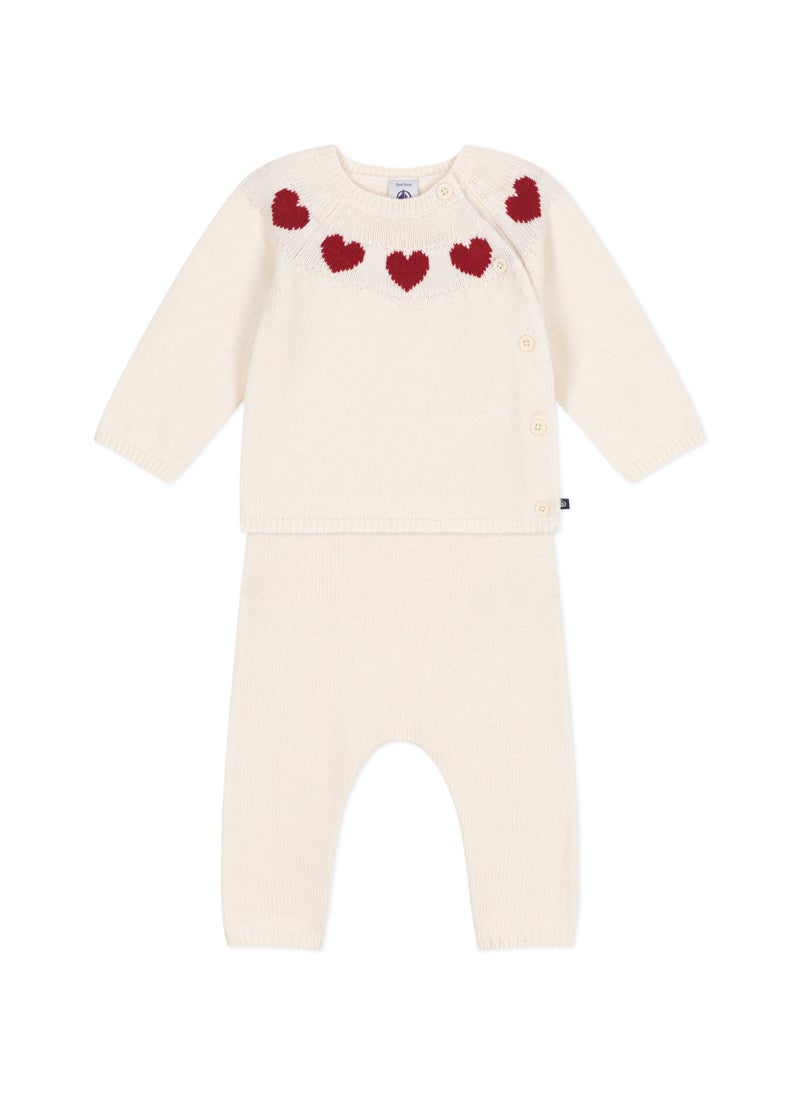 Babies' two-piece knitted outfit