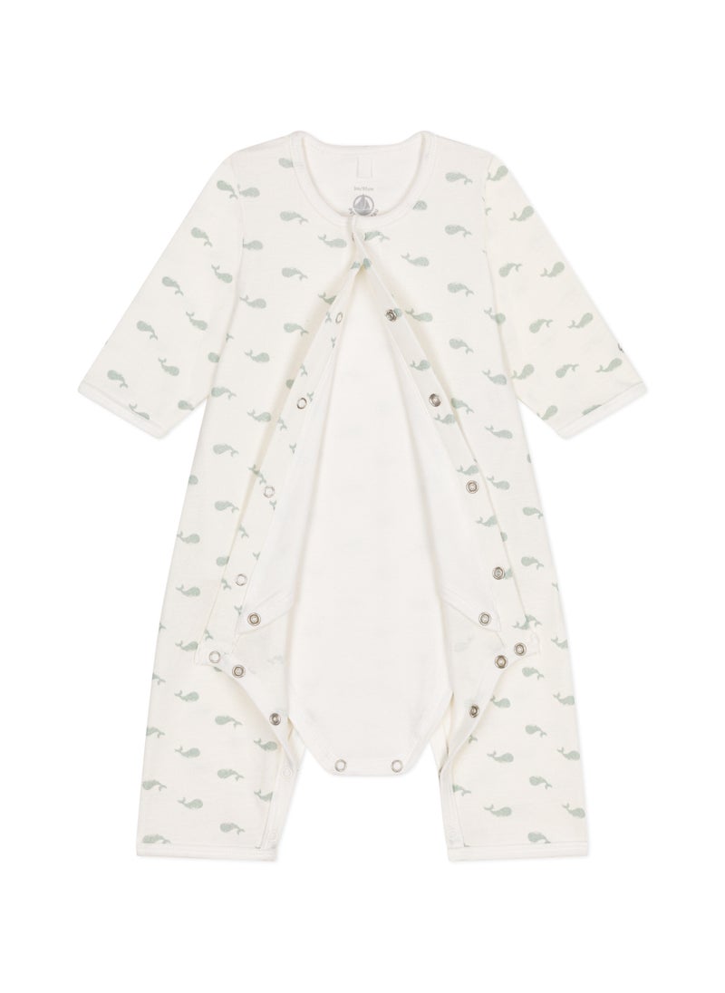 Babies' footless cotton bodyjama