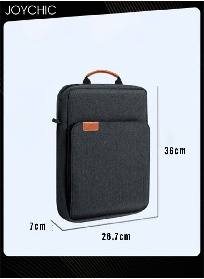 Oxford Waterproof Business Tablet Carrying Case Wear-resistant Electronic Accessories Organizer with Pockets Fit 13 inch for Men Women School Office Work-Black