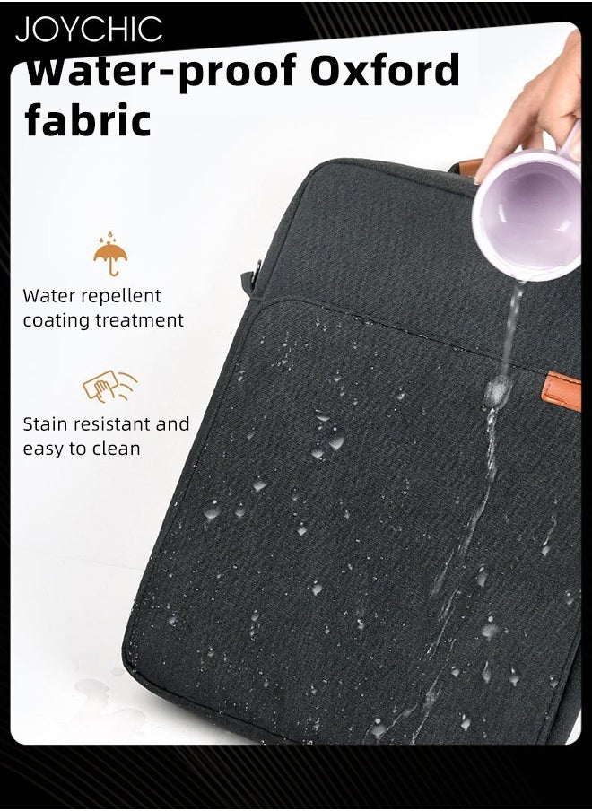 Oxford Waterproof Business Tablet Carrying Case Wear-resistant Electronic Accessories Organizer with Pockets Fit 13 inch for Men Women School Office Work-Black