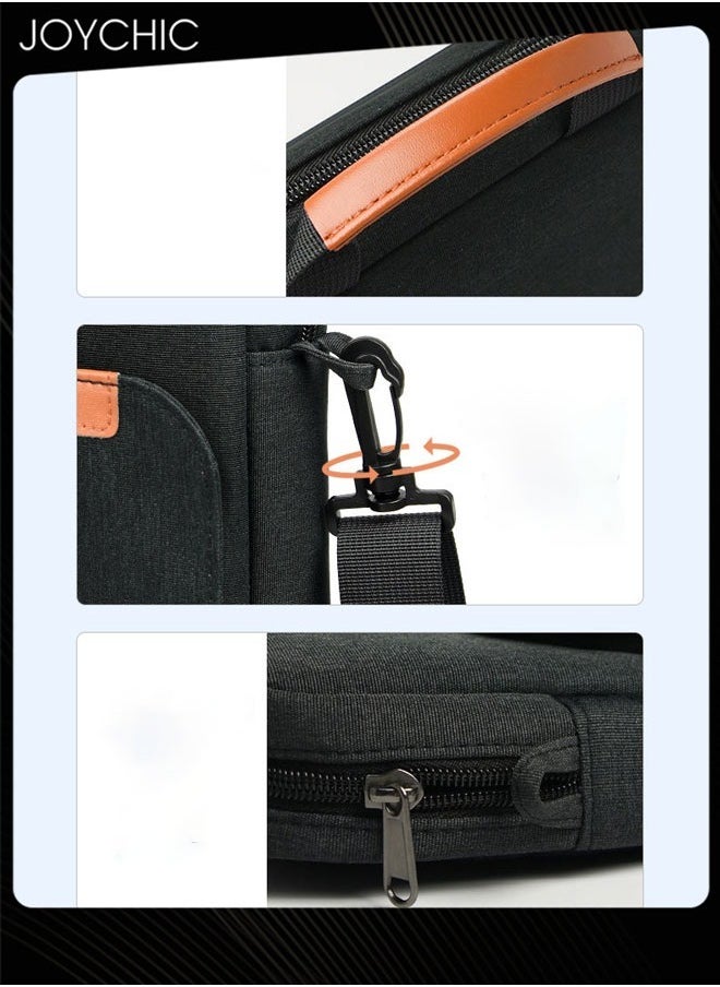 Oxford Waterproof Business Tablet Carrying Case Wear-resistant Electronic Accessories Organizer with Pockets Fit 13 inch for Men Women School Office Work-Black