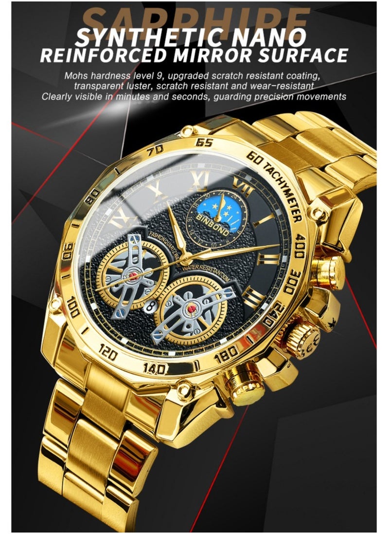 Men's Multifunctional Three-Dimensional Luminous Waterproof Quartz Watch