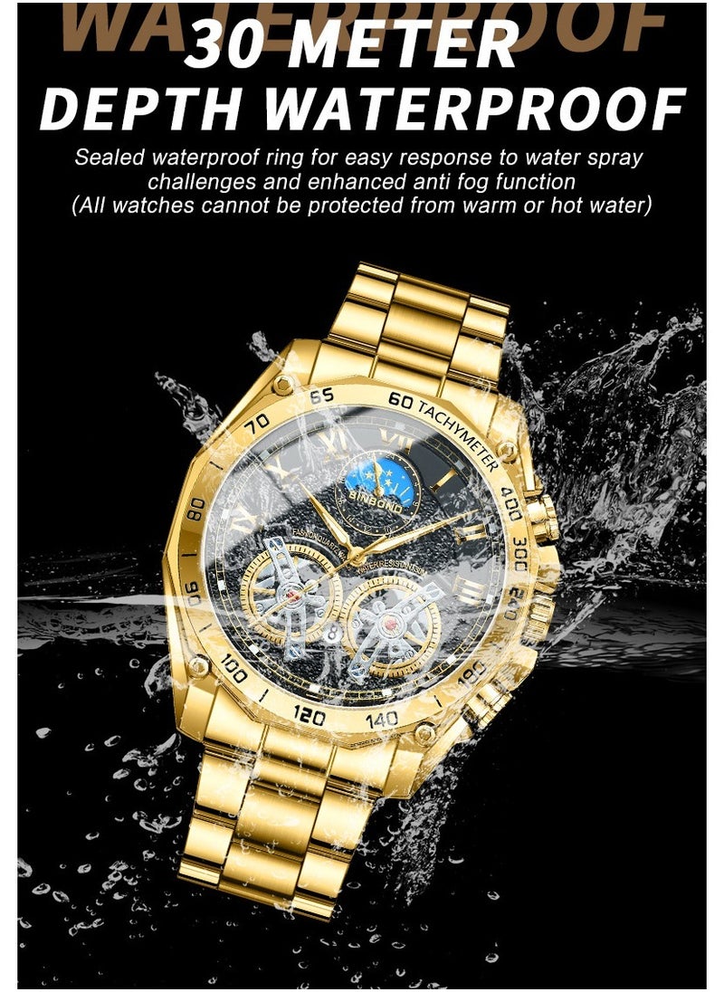 Men's Multifunctional Three-Dimensional Luminous Waterproof Quartz Watch