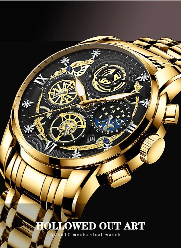 Men's Multifunctional Three-Dimensional Luminous Waterproof Quartz Watch