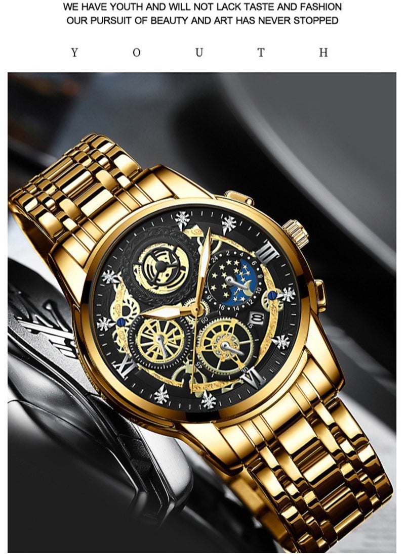 Men's Multifunctional Three-Dimensional Luminous Waterproof Quartz Watch