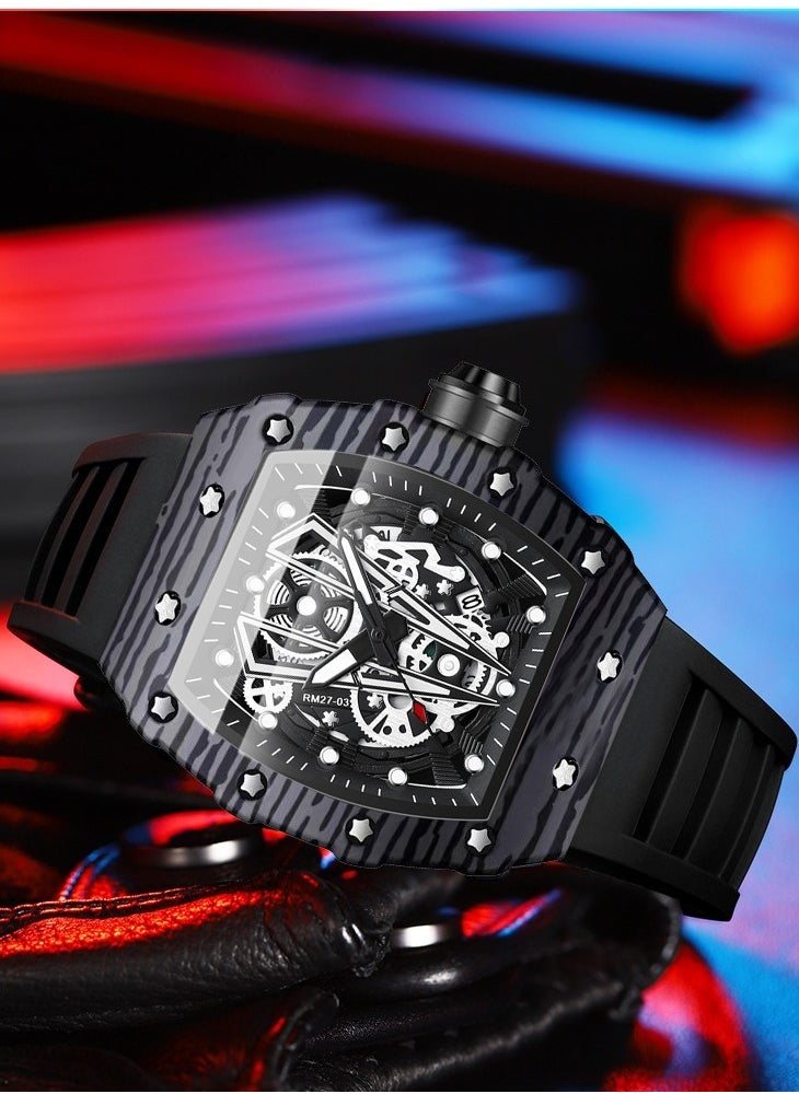 Men's Multifunctional Hollow Three-Dimensional Luminous Waterproof Quartz Watch