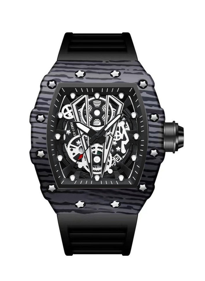 Men's Multifunctional Hollow Three-Dimensional Luminous Waterproof Quartz Watch