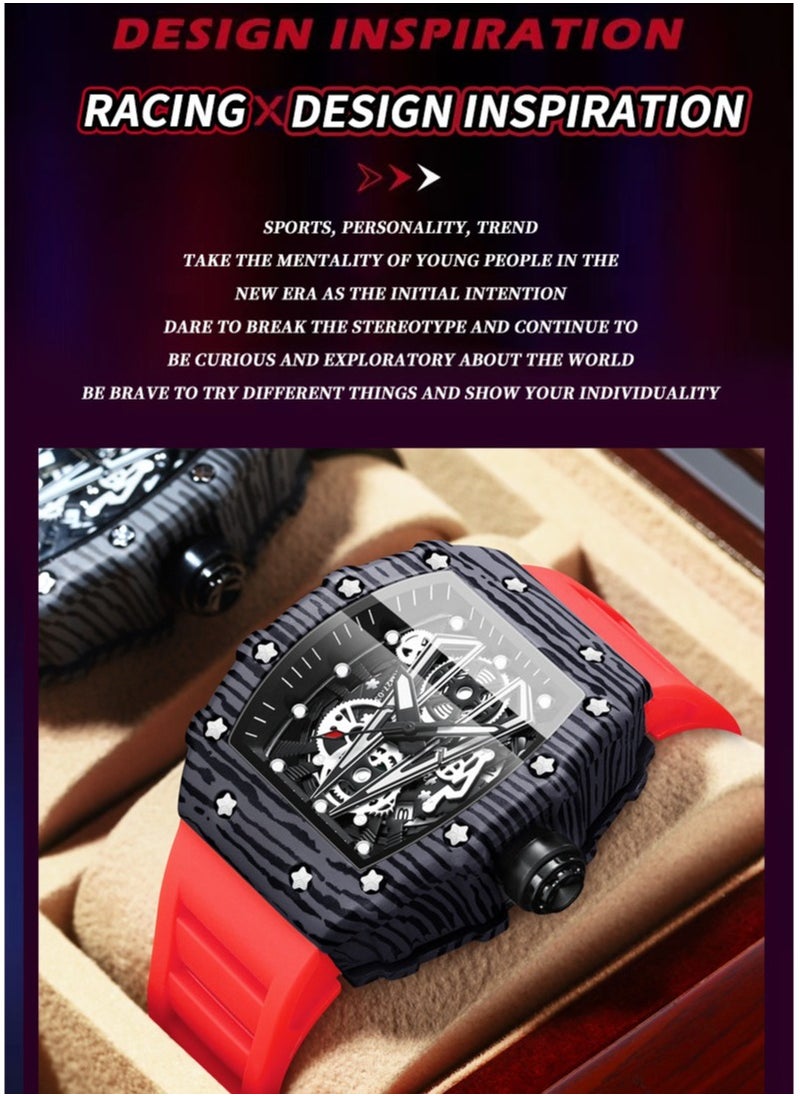 Men's Multifunctional Hollow Three-Dimensional Luminous Waterproof Quartz Watch