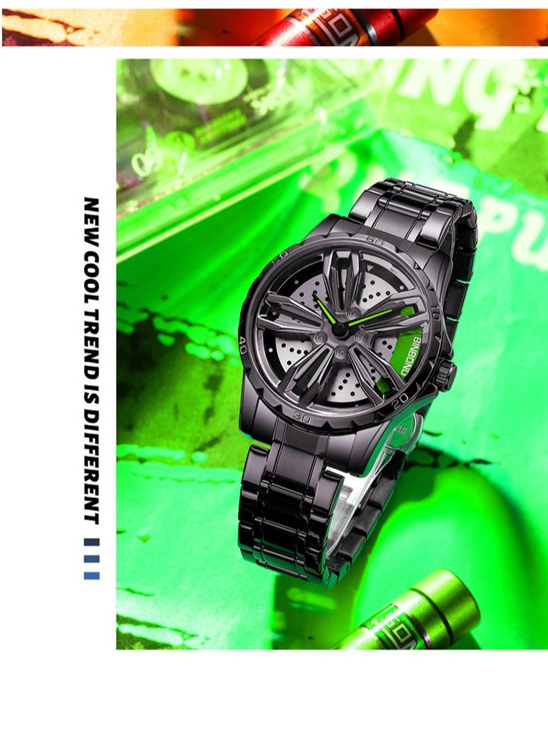 Men's 3D Skeleton Rotating Waterproof Quartz Watch