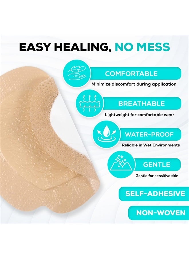 TM Silicone - Sacral Bordered Silicone Adhesive Foam Wound Dressing, Bed Sore Treatment Bandage for Sacrum, Size 7