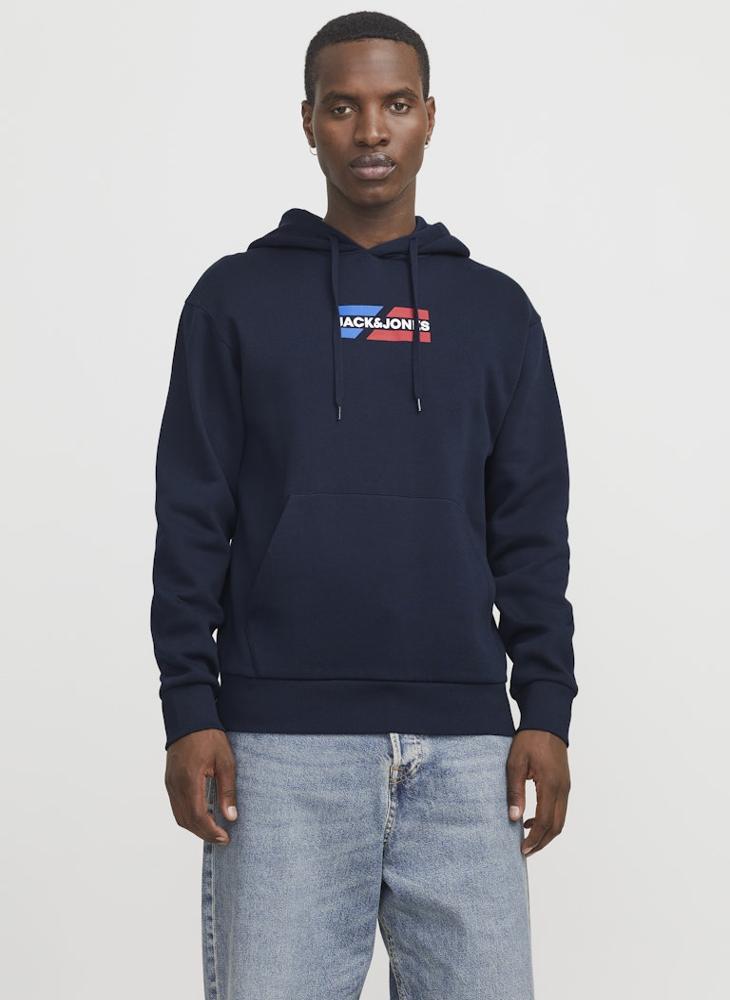 Logo Print Pull Over Hoodie