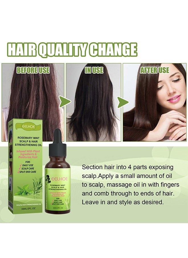 Rosemary Mint Scalp& Hair Strengthening Oil,Hair Loss Treatments, Aids against Hair-thining, Hair Regrowth Treatment 59ml