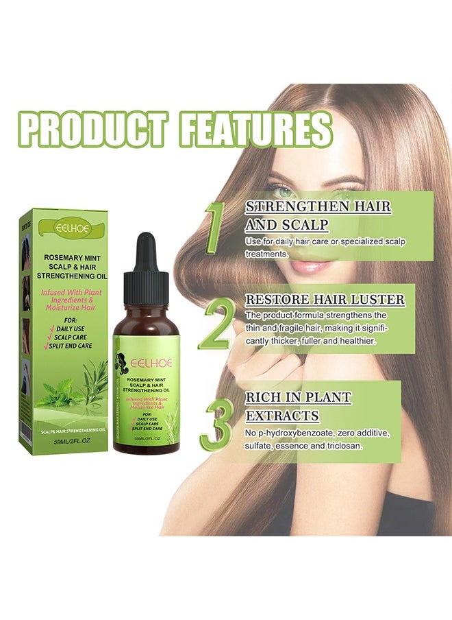 Rosemary Mint Scalp& Hair Strengthening Oil,Hair Loss Treatments, Aids against Hair-thining, Hair Regrowth Treatment 59ml