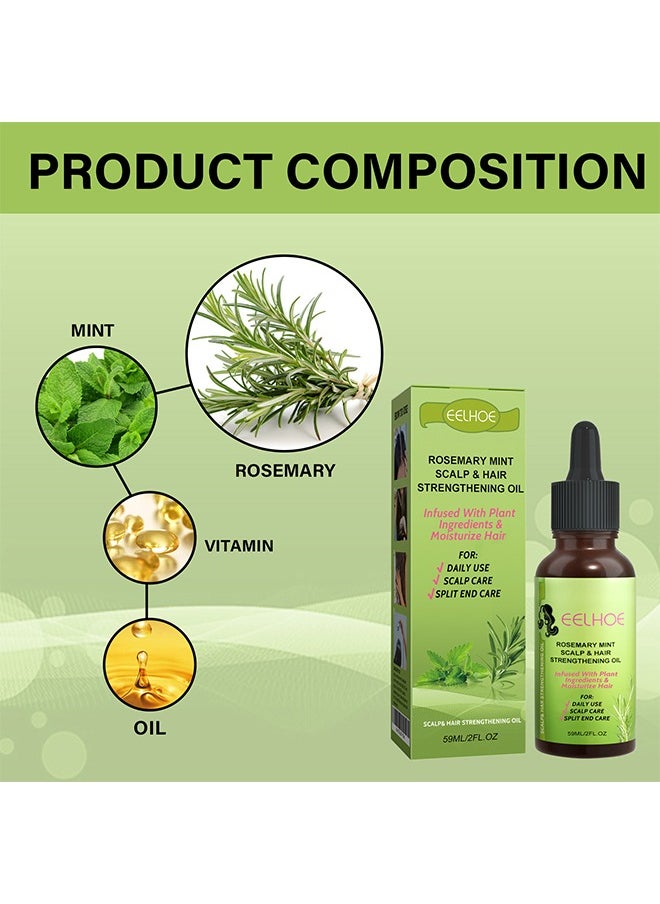 Rosemary Mint Scalp& Hair Strengthening Oil,Hair Loss Treatments, Aids against Hair-thining, Hair Regrowth Treatment 59ml