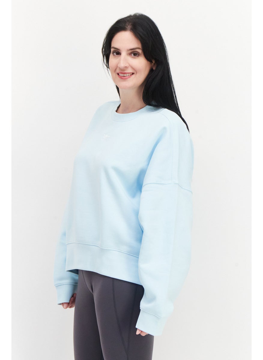 Women Plus Size Training Sweatshirt, Light Blue