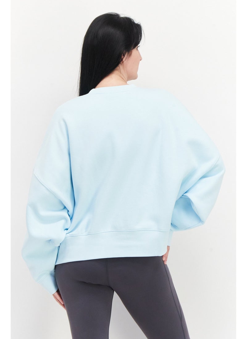 Women Plus Size Training Sweatshirt, Light Blue