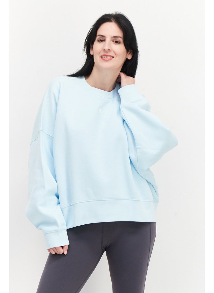 Women Plus Size Training Sweatshirt, Light Blue