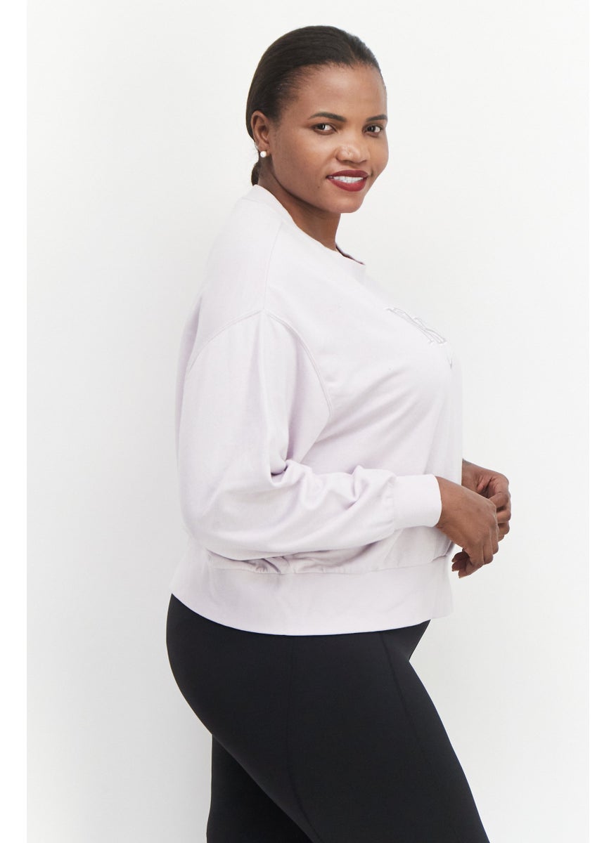 Women Plus Size Long Sleeve Outdoor Sweatshirts, Light Purple