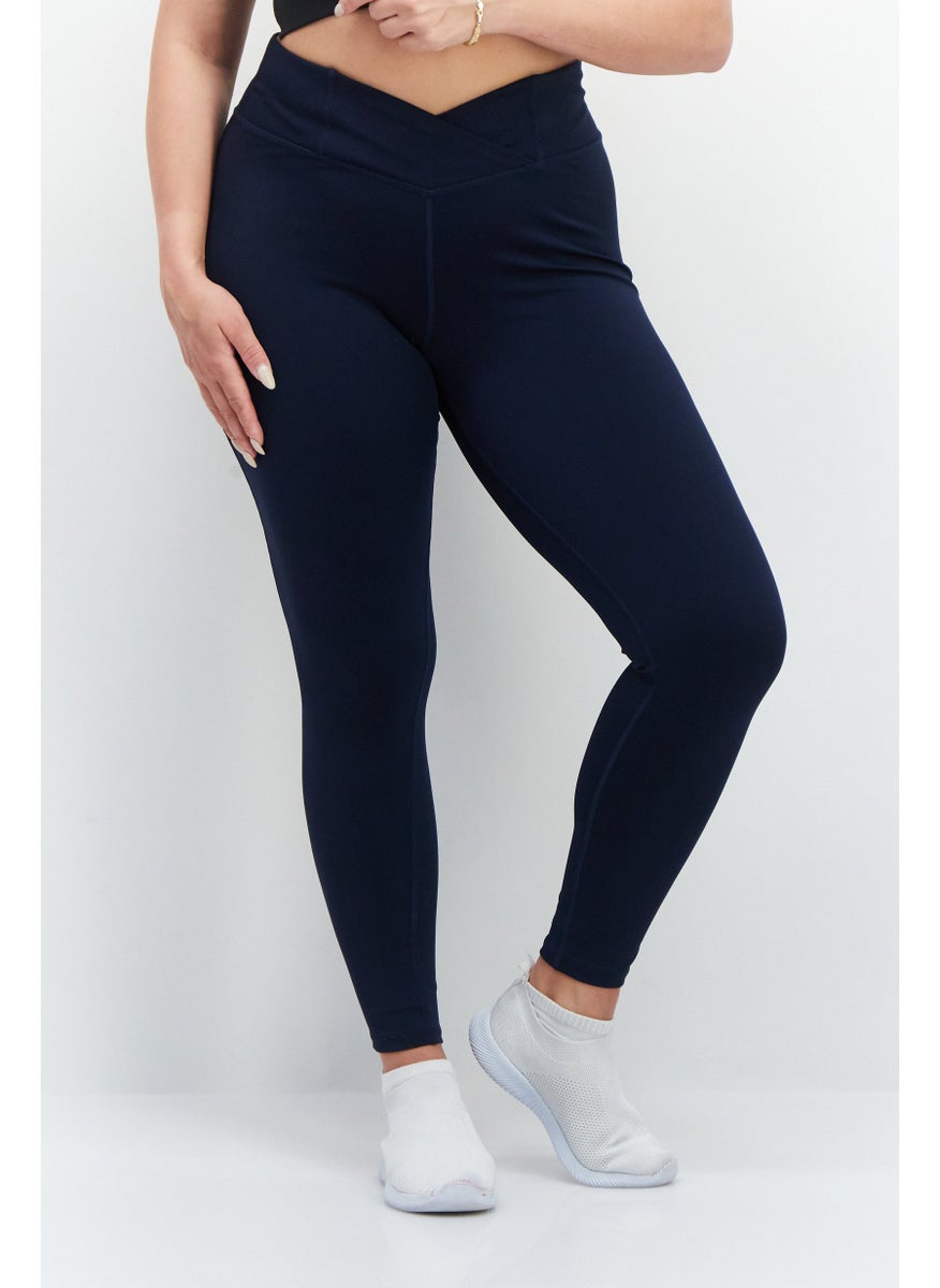 Women Sportswear Fit Plain Training Leggings, Navy