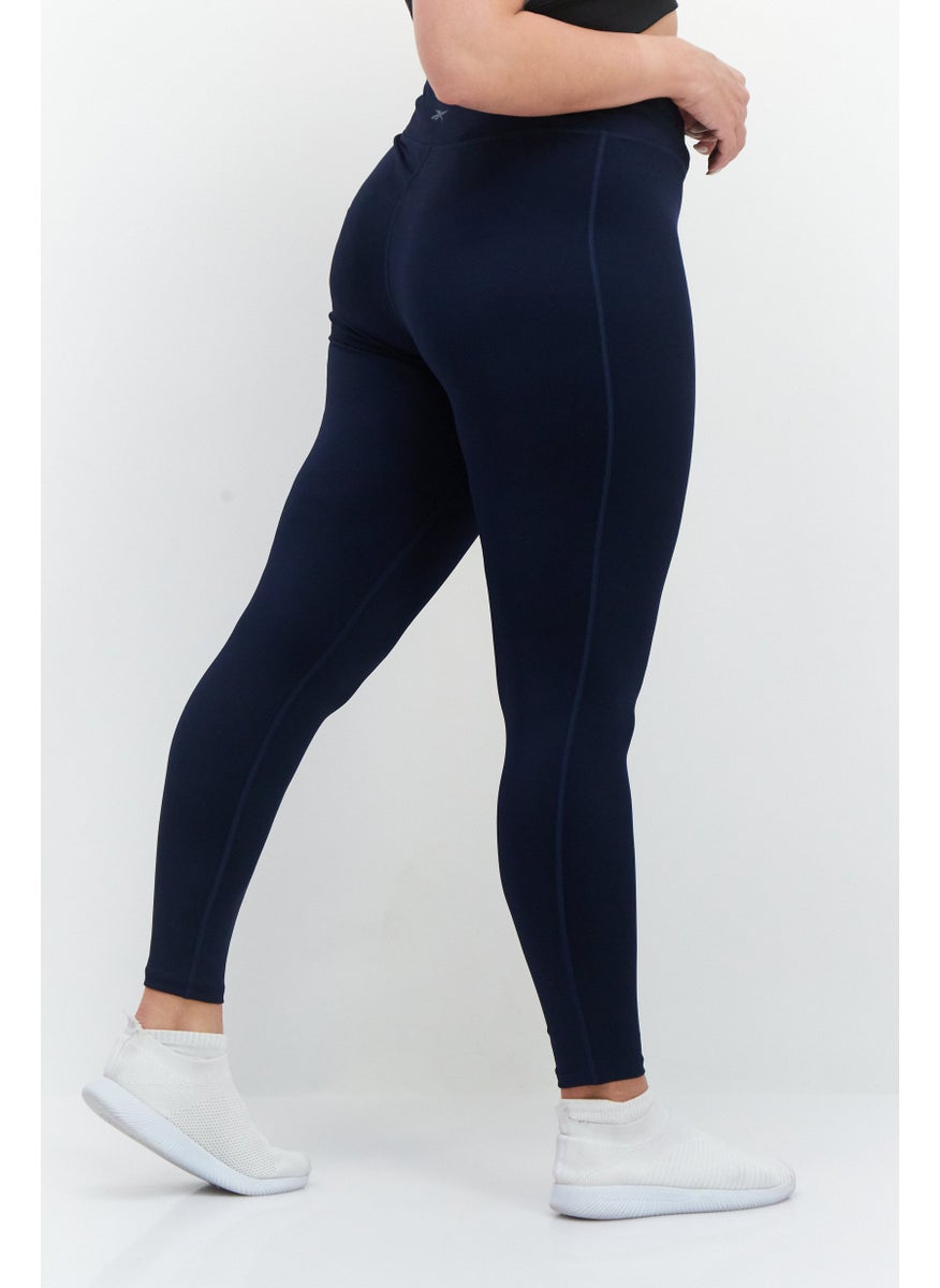 Women Sportswear Fit Plain Training Leggings, Navy