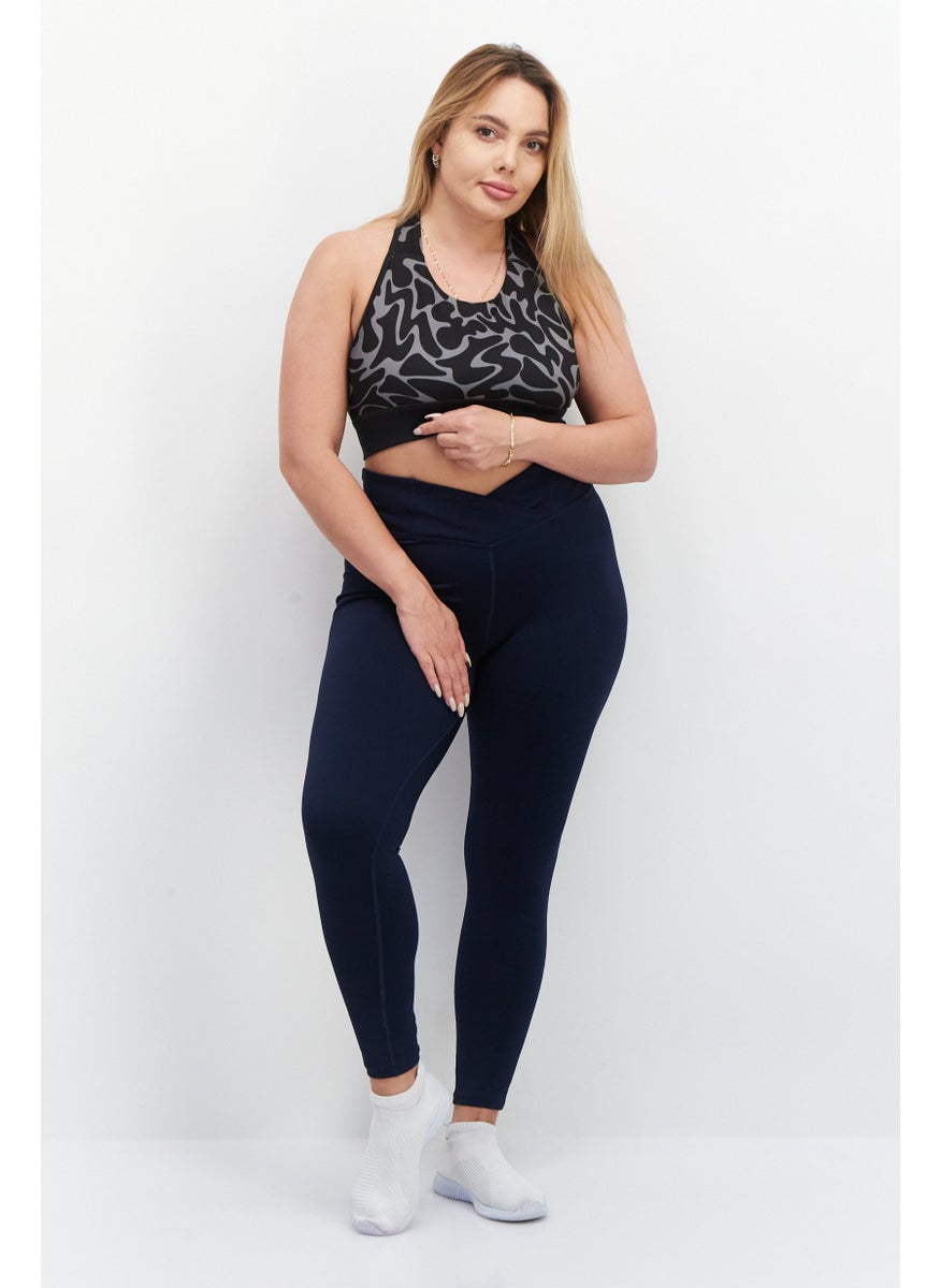 Women Sportswear Fit Plain Training Leggings, Navy