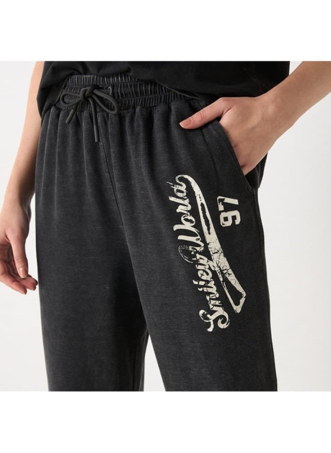 SmileyWorld Print Joggers with Pockets and Drawstring Closure