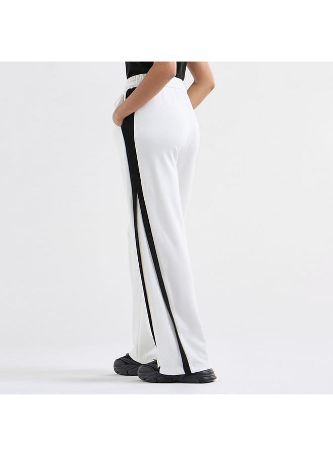 Panelled Track Pants with Drawstring Closure and Pockets