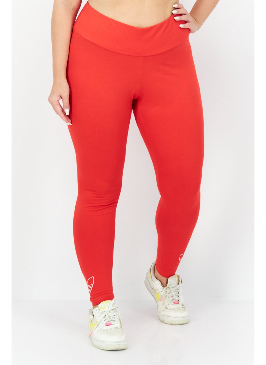 Women Plus Size Training Leggings, Red