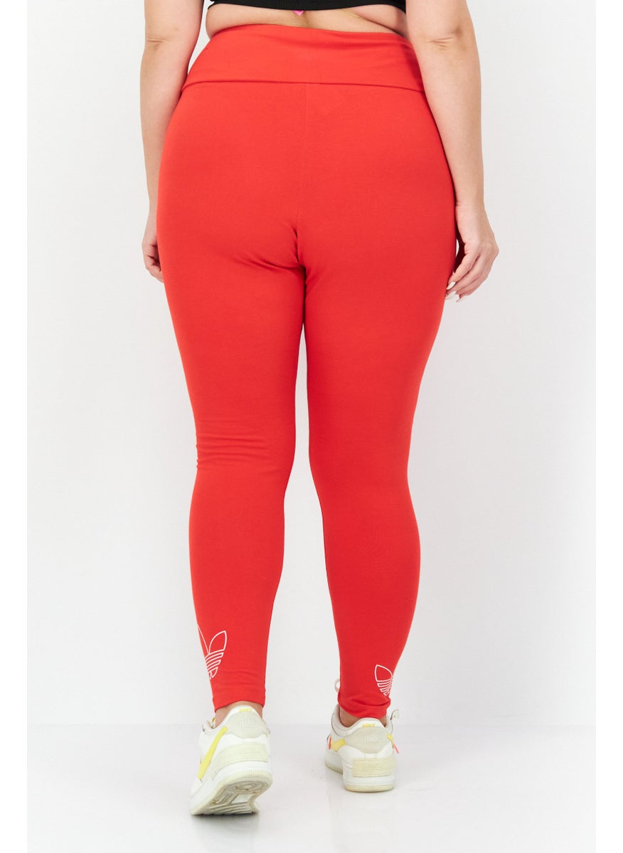 Women Plus Size Training Leggings, Red