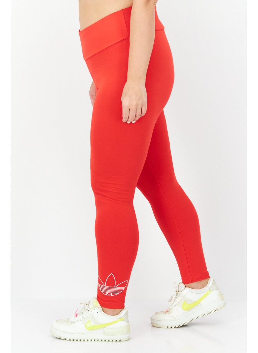 Women Plus Size Training Leggings, Red