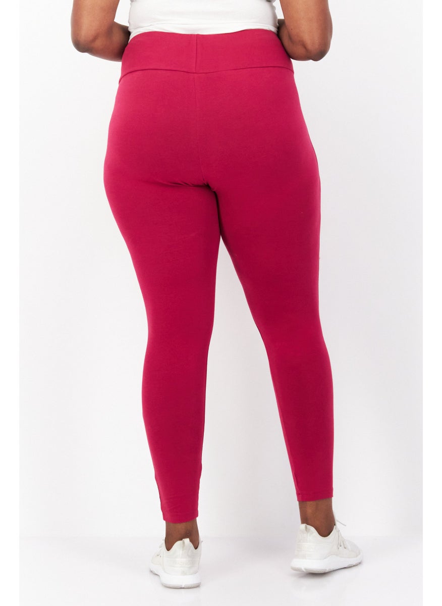 Women Plus Size Training Leggings, Burgundy