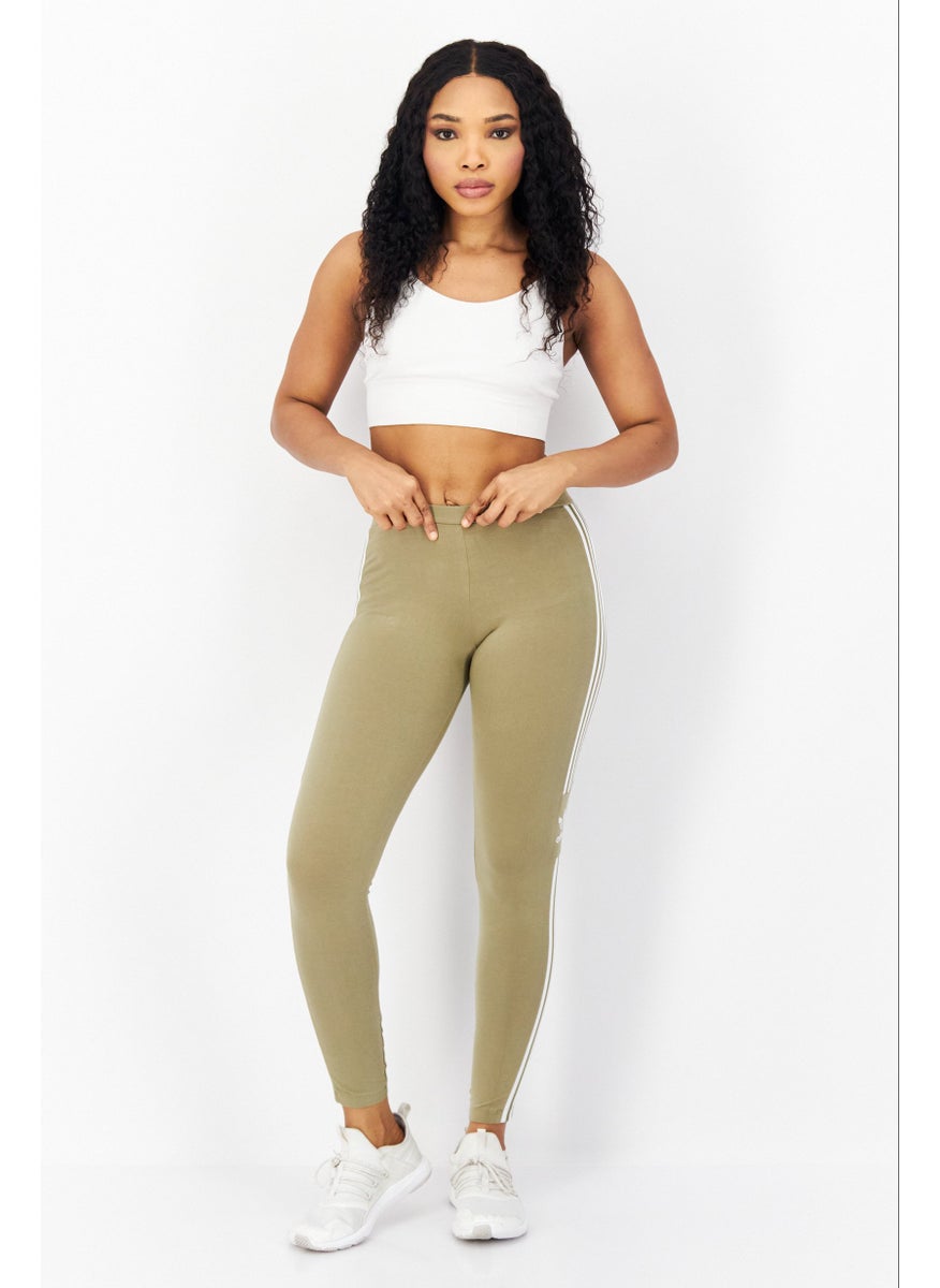 Women Sportswear Fit Brand Logo Training Tights, Olive