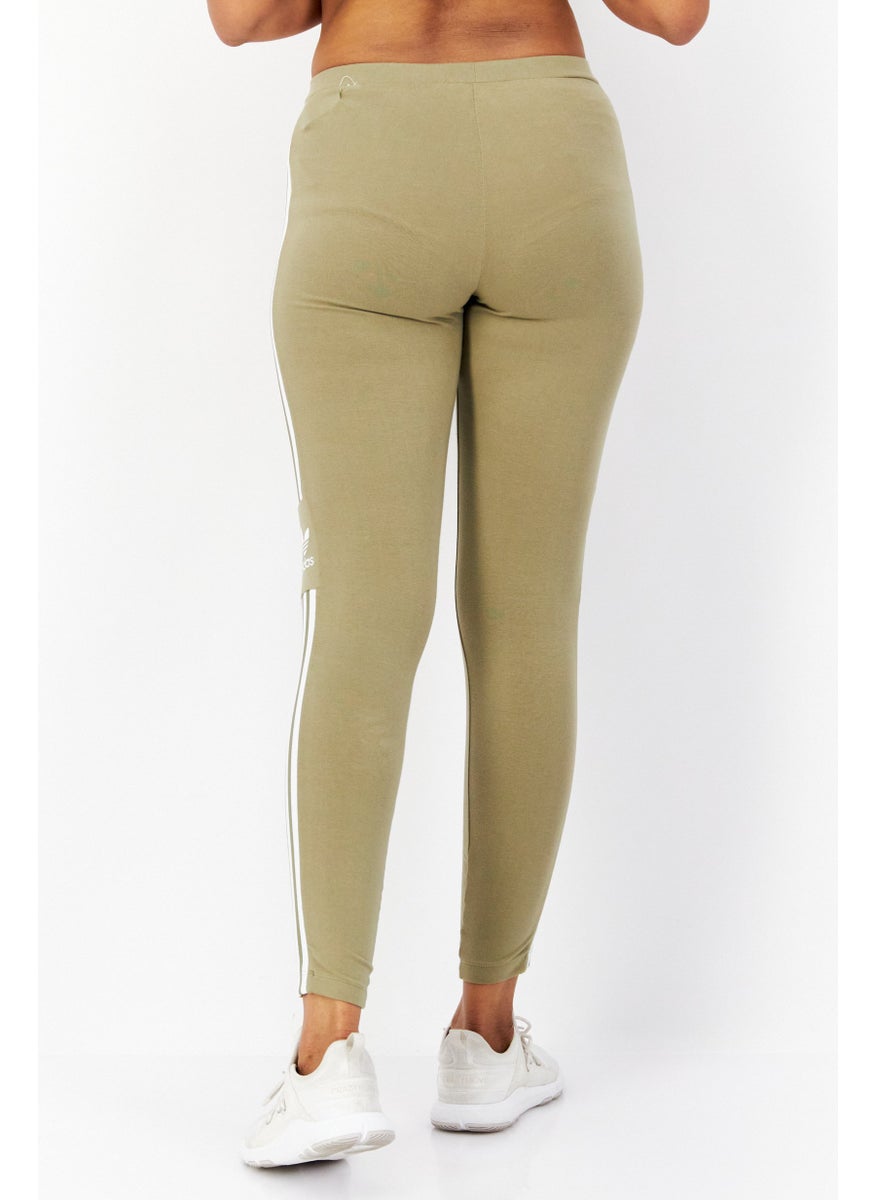 Women Sportswear Fit Brand Logo Training Tights, Olive