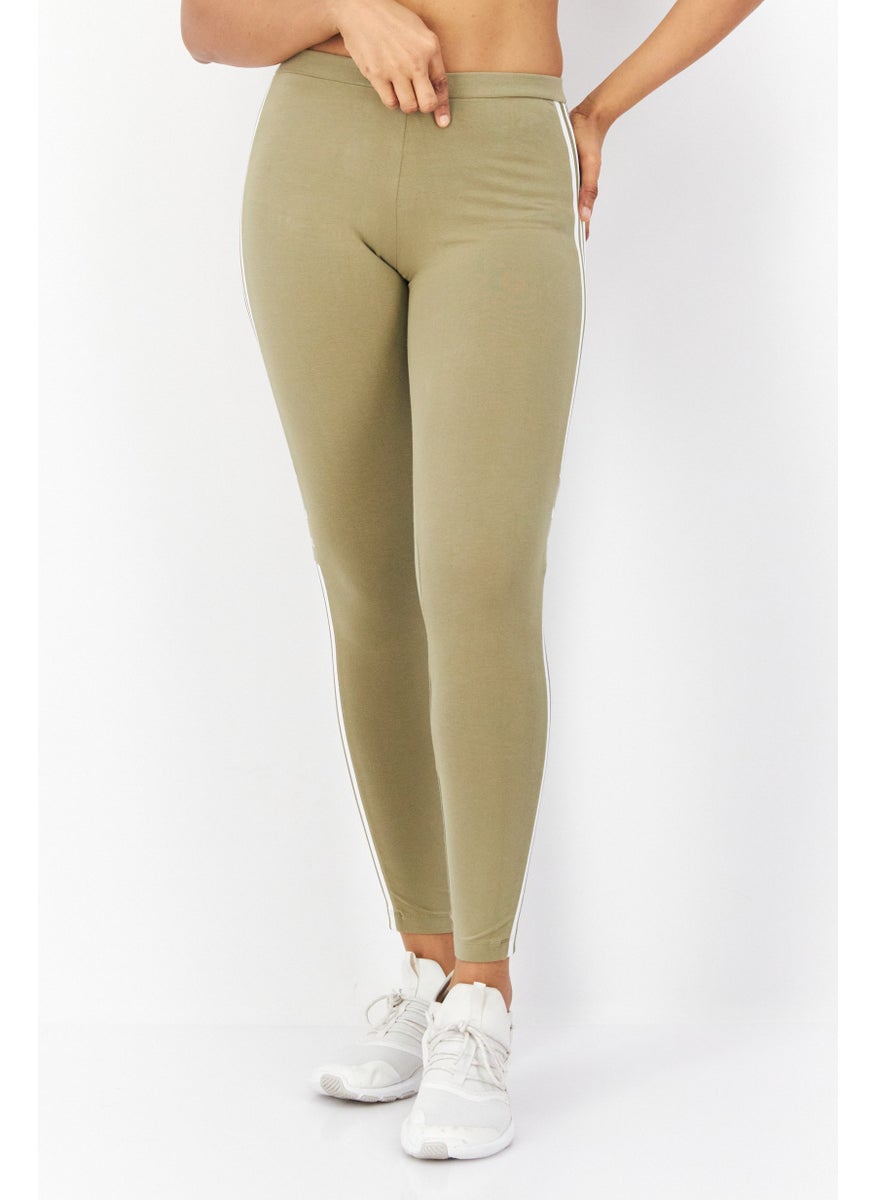 Women Sportswear Fit Brand Logo Training Tights, Olive