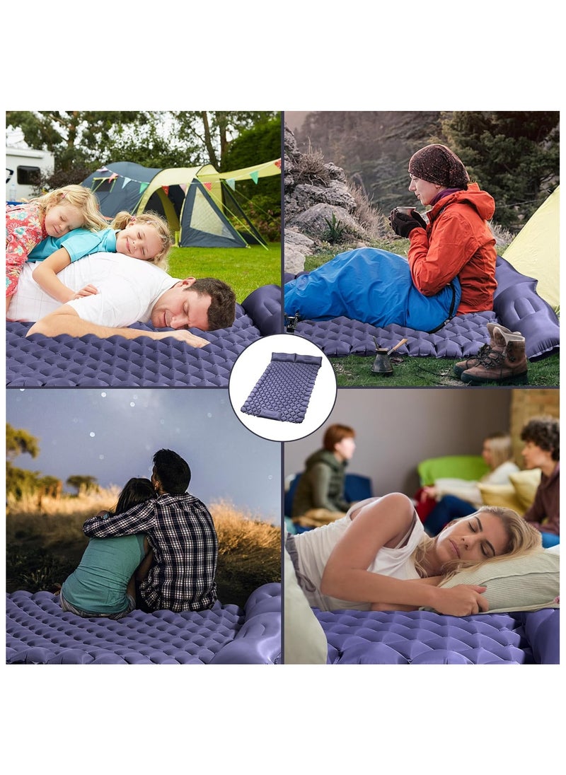 190*120*5cm Outdoor Portable Double Inflatable Mattress for Camping and Travel, Moisture-Proof Car Bed