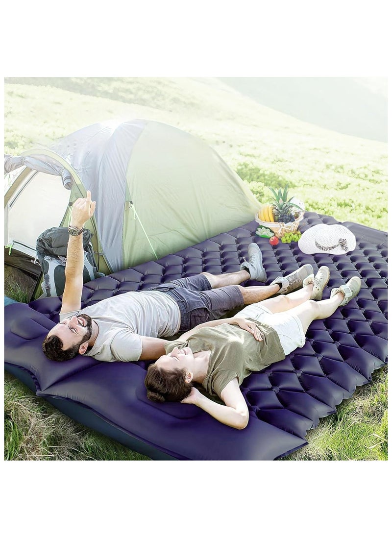 190*120*5cm Outdoor Portable Double Inflatable Mattress for Camping and Travel, Moisture-Proof Car Bed