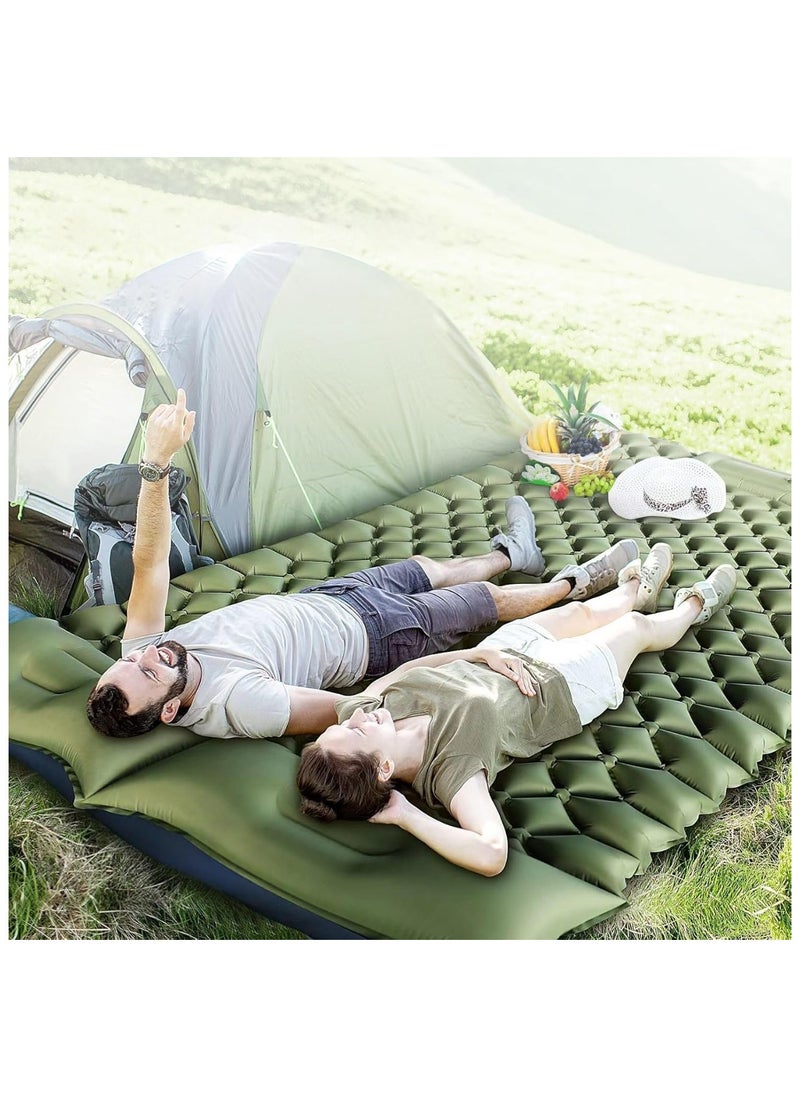 190*120*5cm Outdoor Double Lightweight Portable Camping Moisture-Proof Travel Inflatable Air Mattress Sleeping Pad