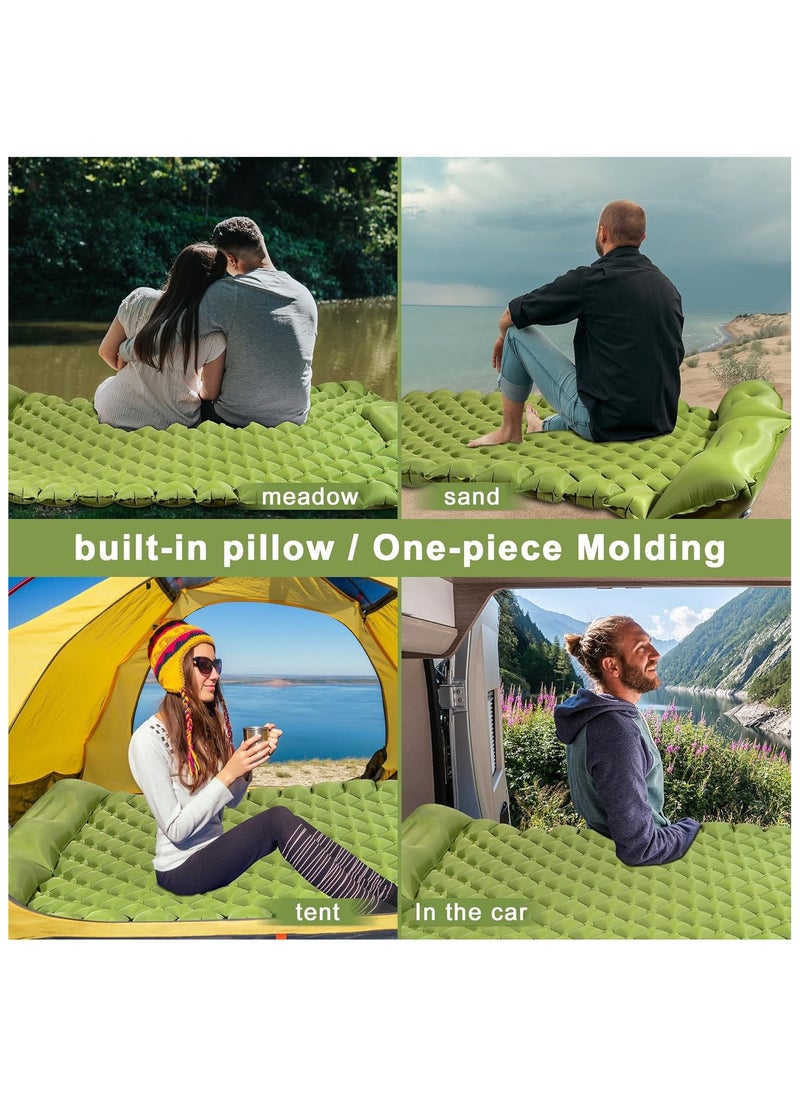 190*120*5cm Outdoor Portable Double Inflatable Camping Sleeping Pad - Moisture-Proof Travel Mattress for Car Use