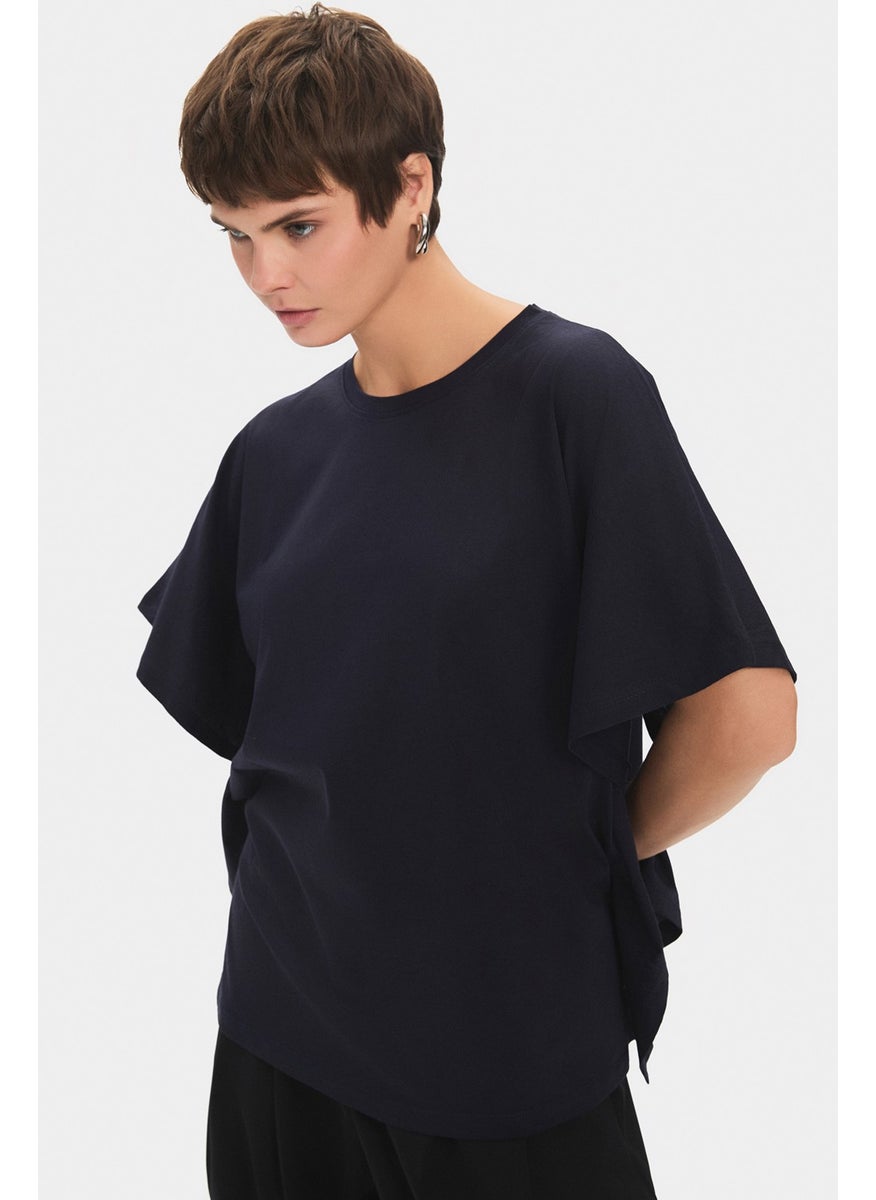 Women's 100% Cotton Oversize/loose Cut Crew Neck Flowy T-Shirt